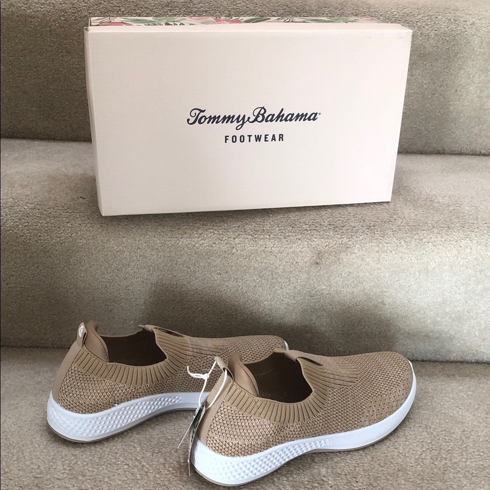 Tommy Bahama Women's Beige Knit Sneakers
